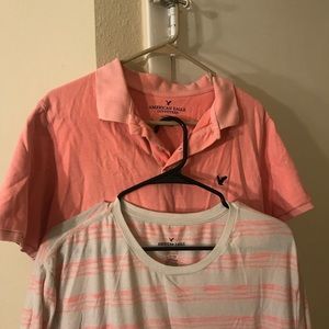 Two Large Short Sleeve American eagle shirts